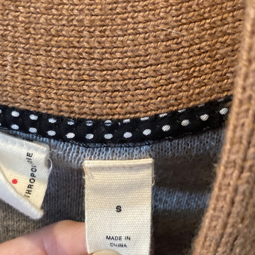 Anthropologie Moth Rizzo belted camel cardigan size great condition - Picture 6 of 8